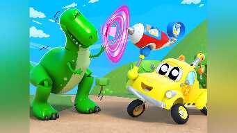 Police Car meets Dinosaur / Police Car Shark  / The Robot police car / Baby Avengers rescue mission