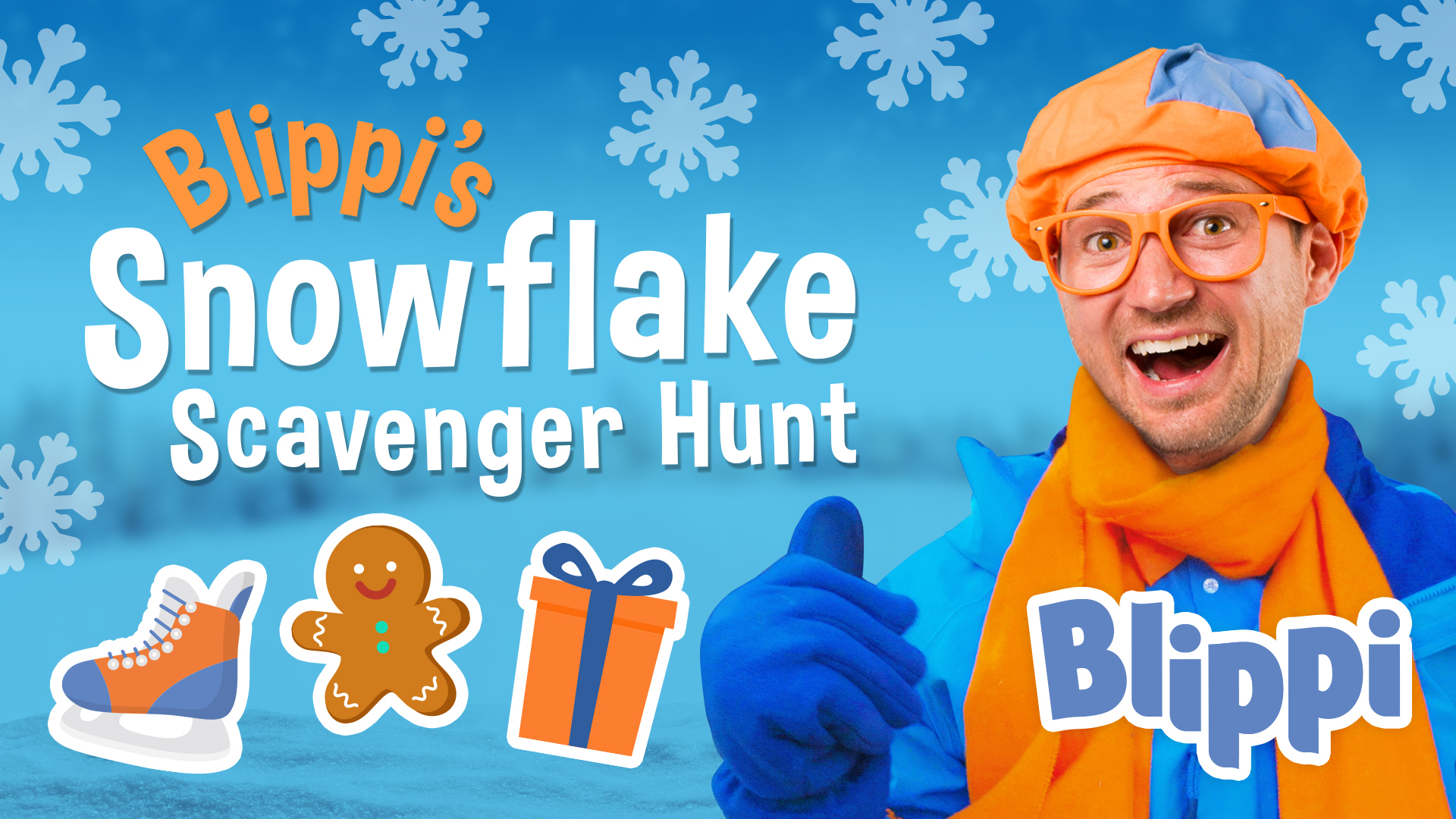 Blippi's Snowflake Scavenger Hunt
